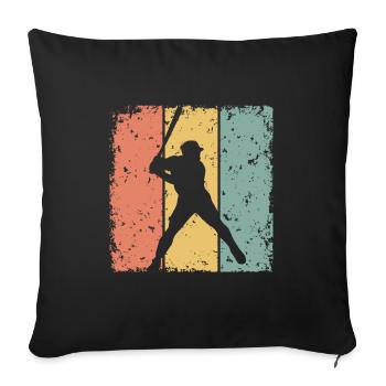 Baseball-Retro - Sofakissenbezug 45 x 45 cm - Schwarz - Vorne