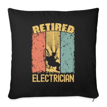 Paramotor retired electrician - Sofa pillowcase 17,3'' x 17,3'' (45 x 45 cm) - black - Front