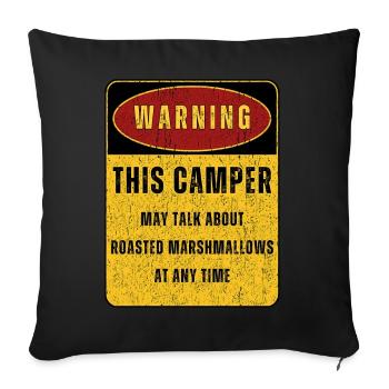 Outdoor Camping Adventure Nature. Funny sayings - Sofa pillowcase 17,3'' x 17,3'' (45 x 45 cm) - black - Front