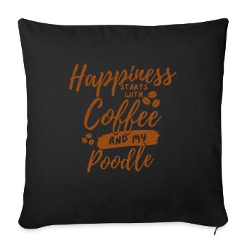 Coffee Poodle lover - Sofa pillowcase 17,3'' x 17,3'' (45 x 45 cm) - black - Front