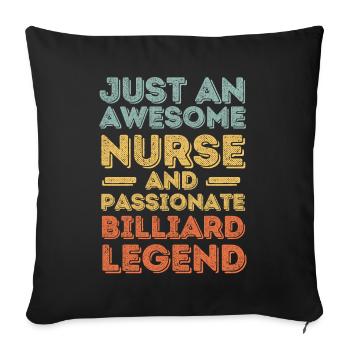 Nurse Billiard legend retro - Sofa pillowcase 17,3'' x 17,3'' (45 x 45 cm) - black - Front
