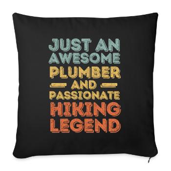 Plumber Hiking legend retro - Sofa pillowcase 17,3'' x 17,3'' (45 x 45 cm) - black - Front