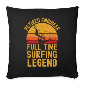 Retired engineer windsurfing legend - Sofa pillowcase 17,3'' x 17,3'' (45 x 45 cm) - black - Front