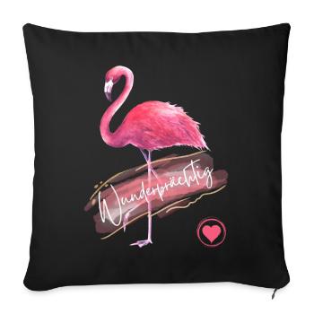 Wunderprächtig - Flamingo pink - Wortschätze - Sofakissenbezug 45 x 45 cm - Schwarz - Vorne