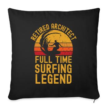 Retired architect surfing legend - Sofa pillowcase 17,3'' x 17,3'' (45 x 45 cm) - black - Front