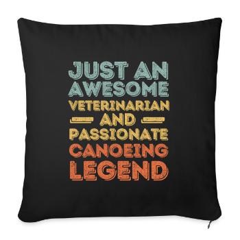 Veterinarian Canoeing legend retro - Sofa pillowcase 17,3'' x 17,3'' (45 x 45 cm) - black - Front