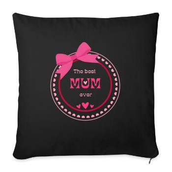 La meilleure maman de tous les temps – Heart Design - Housse de coussin décorative 45 x 45 cm - noir - Devant