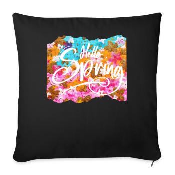 Bonjour Printemps - Frühling - Sonja Ariel von Staden - Housse de coussin décorative 45 x 45 cm - noir - Devant