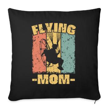 Maman paramoteur - Housse de coussin décorative 45 x 45 cm - noir - Devant