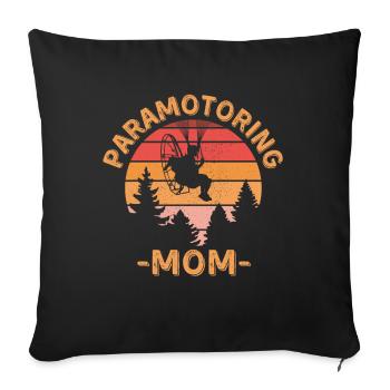 Maman paramoteur - Housse de coussin décorative 45 x 45 cm - noir - Devant