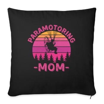 Maman paramoteur - Housse de coussin décorative 45 x 45 cm - noir - Devant