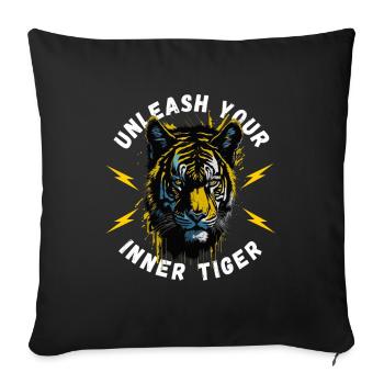 Tigre T-Sirt | Libérez votre tigre intérieur - Housse de coussin décorative 45 x 45 cm - noir - Devant