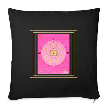 Mandala des SeelenGlücks - Sonja Ariel von Staden - Sofakissenbezug 45 x 45 cm - Schwarz - Vorne
