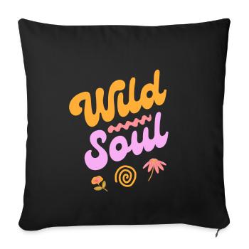 Wild Soul - Wilde Seele - Sofa pillowcase 17,3'' x 17,3'' (45 x 45 cm) - black - Front