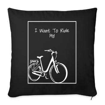 Bicycle Silhouette on Black - Sofa pillowcase 17,3'' x 17,3'' (45 x 45 cm) - black - Front