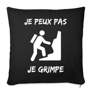 ESCALADE. CLIMB. CLIMBING. ESCALADE. VAN. GRIMPE. - Housse de coussin décorative 45 x 45 cm - noir - Devant