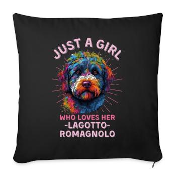 Lagotto Romagnolo Amoureux - Housse de coussin décorative 45 x 45 cm - noir - Devant