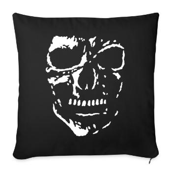 crâne fantomatique - Housse de coussin décorative 45 x 45 cm - noir - Devant