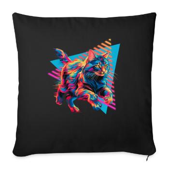 Maine Coon 80s Style - Sofa pillowcase 17,3'' x 17,3'' (45 x 45 cm) - black - Front