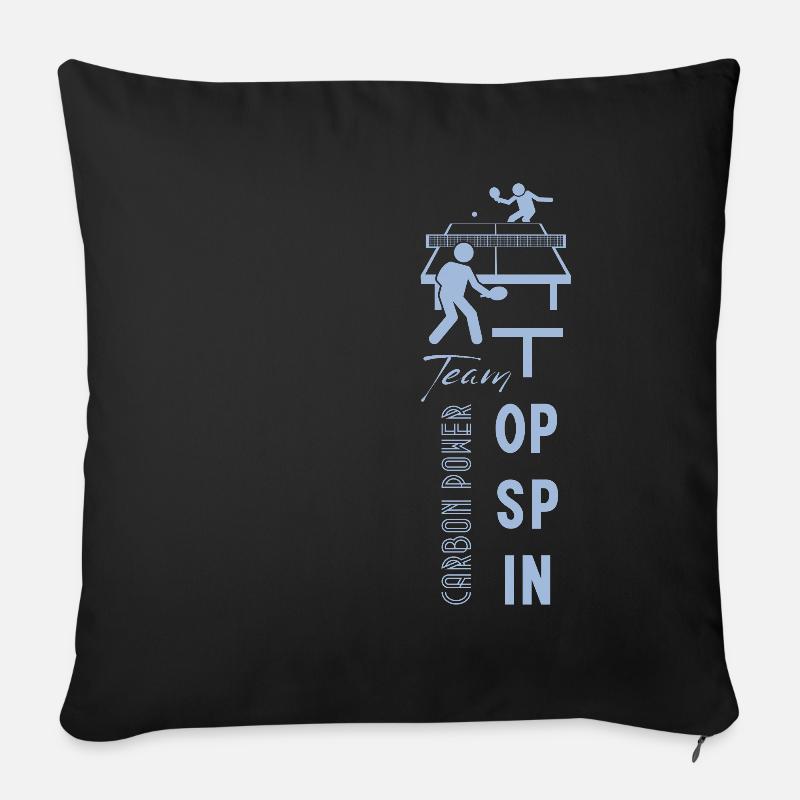 Tischtennis Teamgeist Grafik - Sofakissenbezug 45 x 45 cm - Schwarz