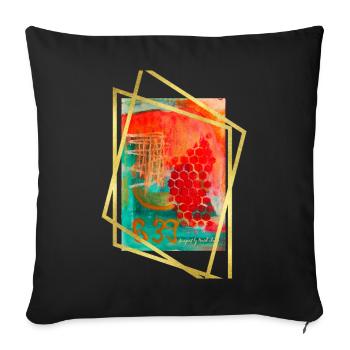 Fusion abstraite avec des hexagones vibrants - Housse de coussin décorative 45 x 45 cm - noir - Devant