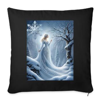 Die jüngste Tochter des Winters heißt Snow - Sofakissenbezug 45 x 45 cm - Schwarz - Vorne