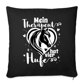 Funny Horses Saying - Sofa pillowcase 17,3'' x 17,3'' (45 x 45 cm) - black - Front