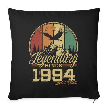 Légendaire depuis 1994 Vintage cadeau d’anniversaire - Housse de coussin décorative 45 x 45 cm - noir - Devant