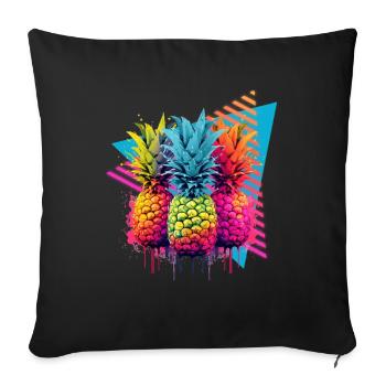 Colorful Pineapple Splash of Paint Splashes - Sofa pillowcase 17,3'' x 17,3'' (45 x 45 cm) - black - Front