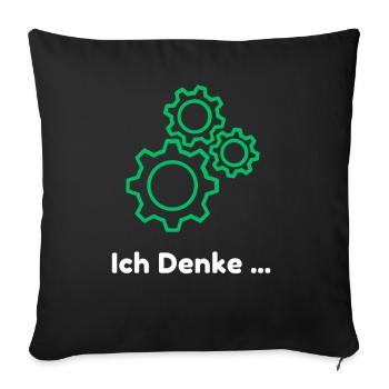 Denkende Zahnräder Design - Sofakissenbezug 45 x 45 cm - Schwarz - Vorne