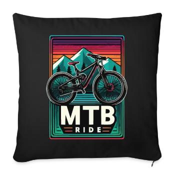 Mountain Bike MTB Ride Vintage Style - Sofa pillowcase 17,3'' x 17,3'' (45 x 45 cm) - black - Front