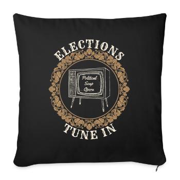 Retro Election TV Satire - Sofa pillowcase 17,3'' x 17,3'' (45 x 45 cm) - black - Front