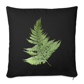 Farn Blätter Farnblätter grün - Sofakissenbezug 45 x 45 cm - Schwarz - Vorne