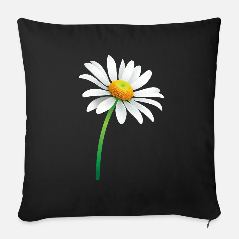 Gänseblümchen - Sofakissenbezug 45 x 45 cm - Schwarz