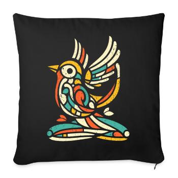 Birb Yoga - Funny Gift for Yoga and Bird - Sofa pillowcase 17,3'' x 17,3'' (45 x 45 cm) - black - Front