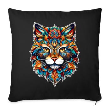 Cooles Katzen Symbol - Sofakissenbezug 45 x 45 cm - Schwarz - Vorne