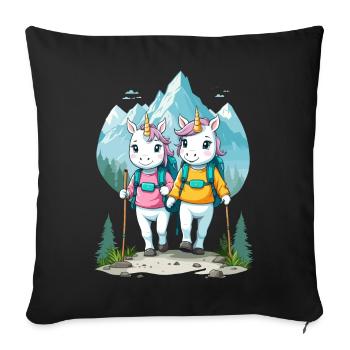 Wanderer Unicorns - Sofa pillowcase 17,3'' x 17,3'' (45 x 45 cm) - black - Front