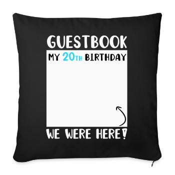 20th Birthday - Sofa pillowcase 17,3'' x 17,3'' (45 x 45 cm) - black - Front