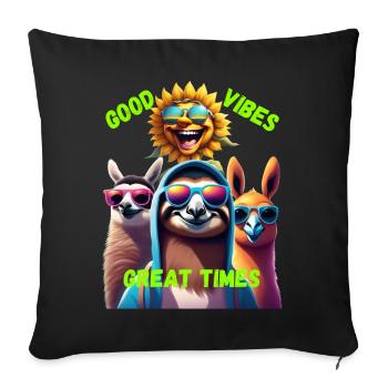 great Times - Sofakissenbezug 45 x 45 cm - Schwarz - Vorne