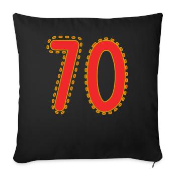 70. 70 JAHRE. 70. JAHRESTAG. 70-JÄHRIGES JUBILÄUM. - Sofakissenbezug 45 x 45 cm - Schwarz - Vorne