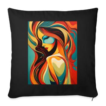 A beautiful abstract portrait - Sofa pillowcase 17,3'' x 17,3'' (45 x 45 cm) - black - Front