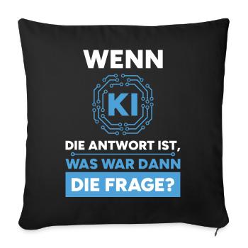 Intelligence artificielle Question Réponse Dire - Housse de coussin décorative 45 x 45 cm - noir - Devant