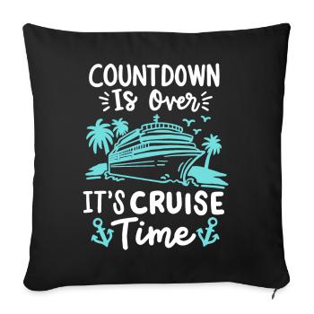 Kreuzfahrt Urlaub - Sofakissenbezug 45 x 45 cm - Schwarz - Vorne