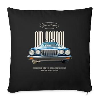 Muscle car à l’ancienne - Housse de coussin décorative 45 x 45 cm - noir - Devant