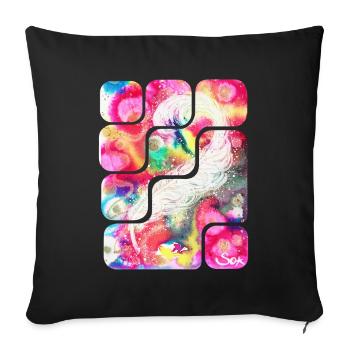 Magic Feather Creativity - Sonja Ariel von Staden - Sofa pillowcase 17,3'' x 17,3'' (45 x 45 cm) - black - Front
