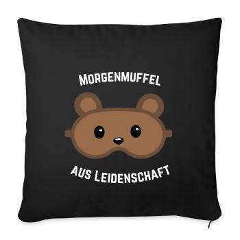 Morgenmuffel Bärenmaske - Sofakissenbezug 45 x 45 cm - Schwarz - Vorne