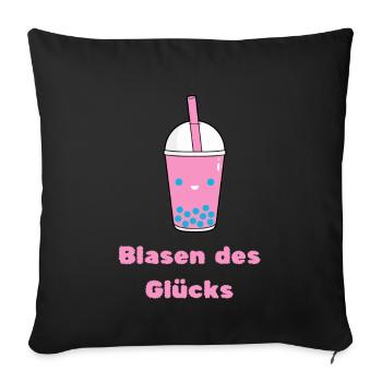 Blasen des Glücks - Sofakissenbezug 45 x 45 cm - Schwarz - Vorne