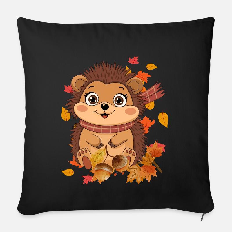 Automne - Housse de coussin décorative 45 x 45 cm - noir
