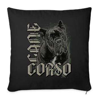Propriétaire de chien Cane Corso - Housse de coussin décorative 45 x 45 cm - noir - Devant