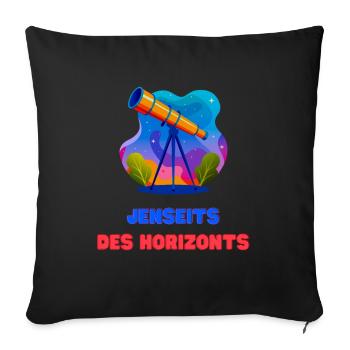 Au-delà de l’horizon - Housse de coussin décorative 45 x 45 cm - noir - Devant